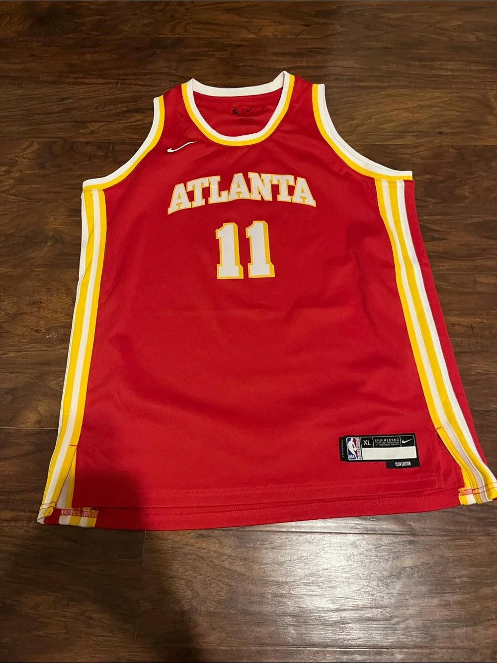 Nike Atlanta Hawks Trae Young #11 Basketball Jersey with Yellow Trim